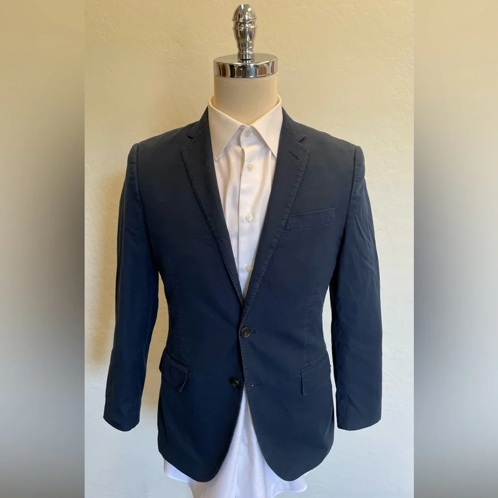 J.CREW Ludlow Slim-fit Carpini Italian cotton suit jacket in Navy Size 38R